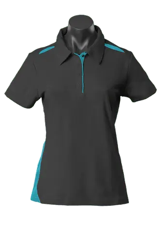 Aussie Pacific Casual Wear Black/Teal / 6 AUSSIE PACIFIC ladies paterson polo shirt - 2305